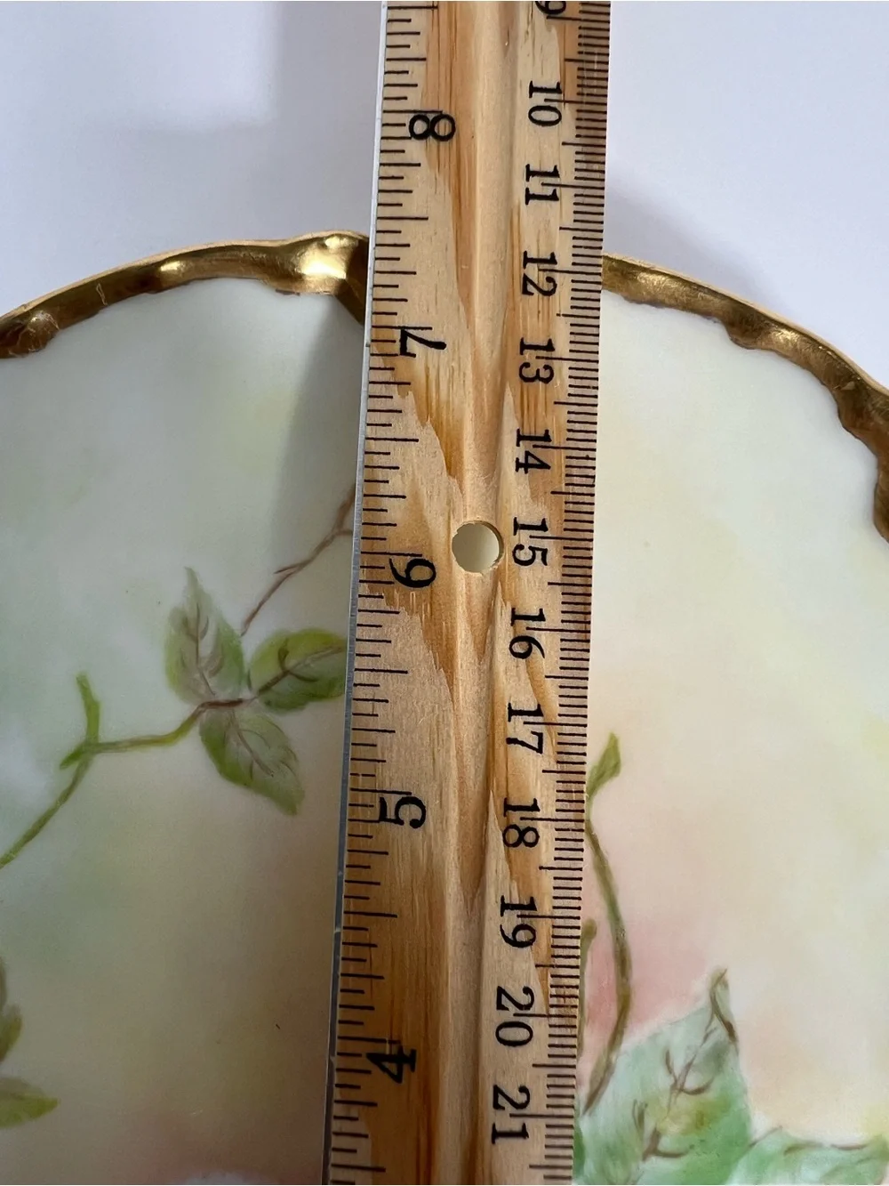 Antique Haviland Limoges France Hand Painted Floral Gold Gilt Cabinet Plate 7.5”